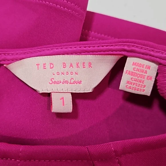 Ted Baker Magenta Scuba Fit And Flare Dress 1/US 4 - Picture 6 of 7
